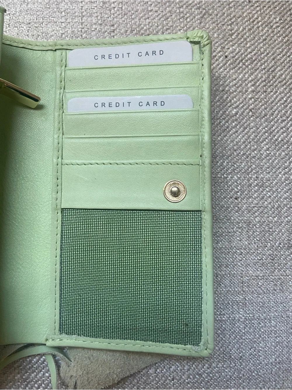 New Genuine Leather Women's Wallet in Light Green